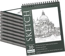 10 Pack 5.5 * 8.5"" Sketch Books, 300 Sheet Drawing Paper, Mini Sketchbook for K