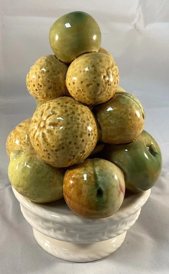 Mid Century Ceramic Majolica Fruit Stack By Secla - Image 4 of 4