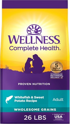 26LB Dry Dog Food,Wholesome Grains,Natural,Whitefish & Sweet Potato PROTEIN RICH