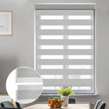 LUCKUP Zebra Blinds for Windows Dual Layer Roller Sheer Shades Blinds, 24x72",