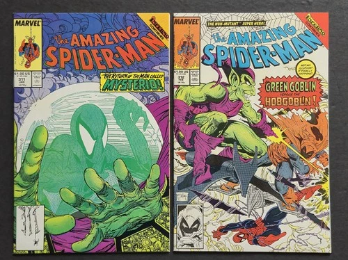 Marvel AMAZING SPIDER-MAN #311, 312 Mysterio, Grn Goblin T. McFARLANE☆9.8 Worthy