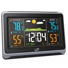  Weather Station Indoor Outdoor Thermometer Wireless Color Display Digital  