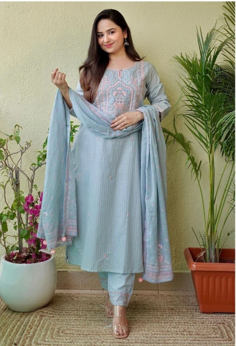 Beautiful Fancy Khadi Kurti with Pant | Latest Kurti Designs