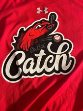 SO CAL CATCH baseball logo t shirt 100% poly Under armour S mint FISHING art