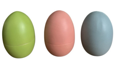 Pottery Barn Wooden Hallow Easter Eggs Set of 3 Pastel 4''