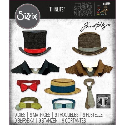 New Tim Holtz ''TAILORED'' Suit Sizzix Thinlits Cutting Dies 2023