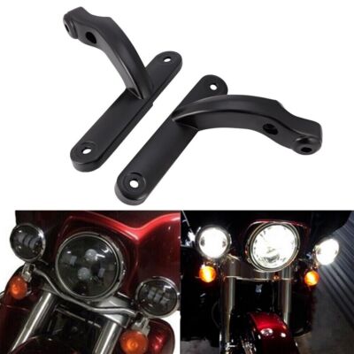 2x Auxiliary Spot Fog Turn Signal Light Bracket for Harley Electra Street Glide