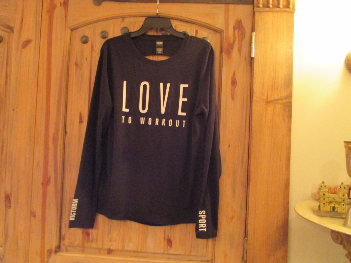 Women's Victoria's Secret/VICTORIA SPORT open back shirt, Black, L