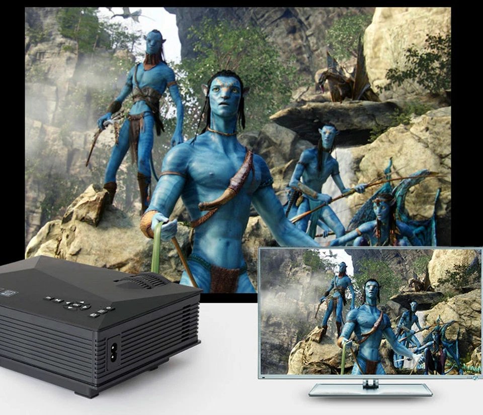 Portable Projector 1200 Lumens Native 1080P LCD WiFi Video Home Theater Cinema - Image 3 of 4