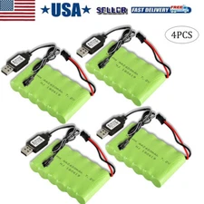 7.2V 2400mAh AA Ni-MH Battery SM-2P Plug with USB Charger Cable for RC Car Truck