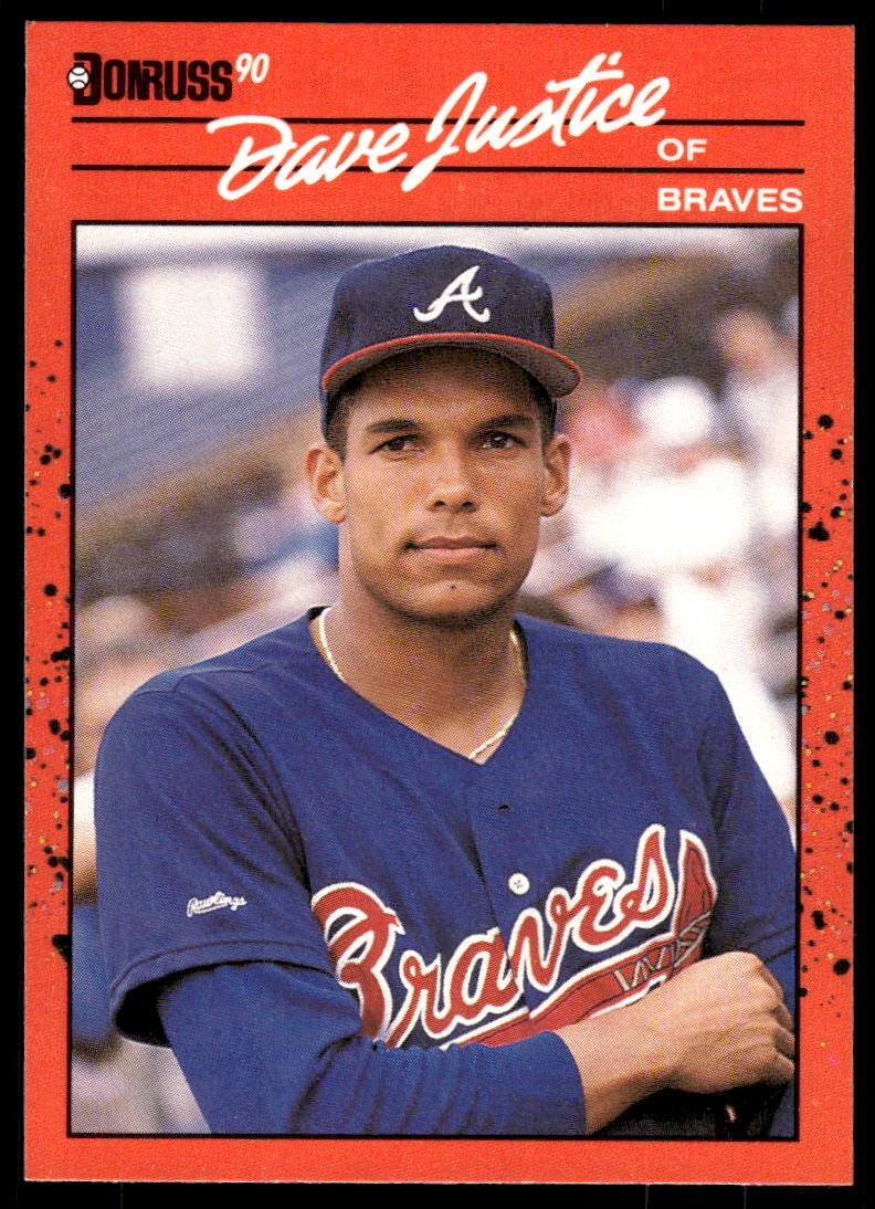 1990 Donruss 704 Dave Justice Rookie Atlanta Braves Baseball Card