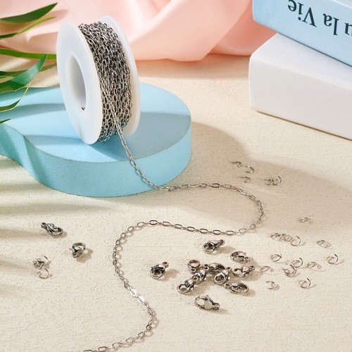 10M/bag Stainless Steel Paperclip Chains DIY Chain Bracelet Necklace Making Kit - Picture 4 of 7