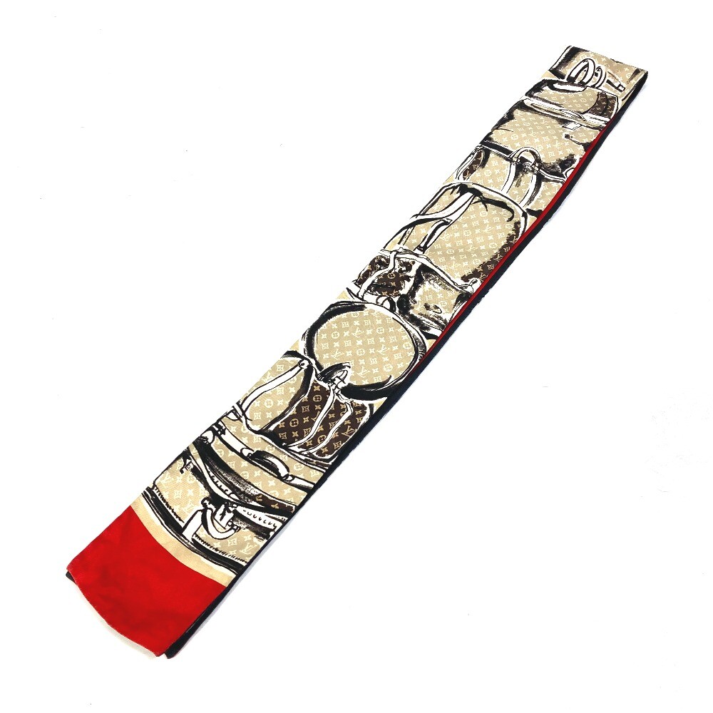 LOUIS VUITTON M73964 Monogram Bandeau-Trunk Scarf silk Beige LOUIS VUITTON M73964 Monogram Bandeau-Trunk Scarf silk Beige