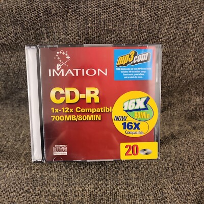 20-Pack IMATION CD-R 1x - 16 x compatible 700mb 80min 16x with Slim Jewel Cases