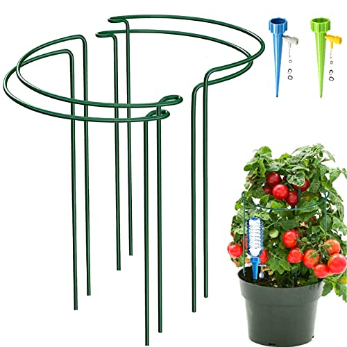4 Pack Half Round Garden Plant Support Stakes, Metal Bow Type Flower