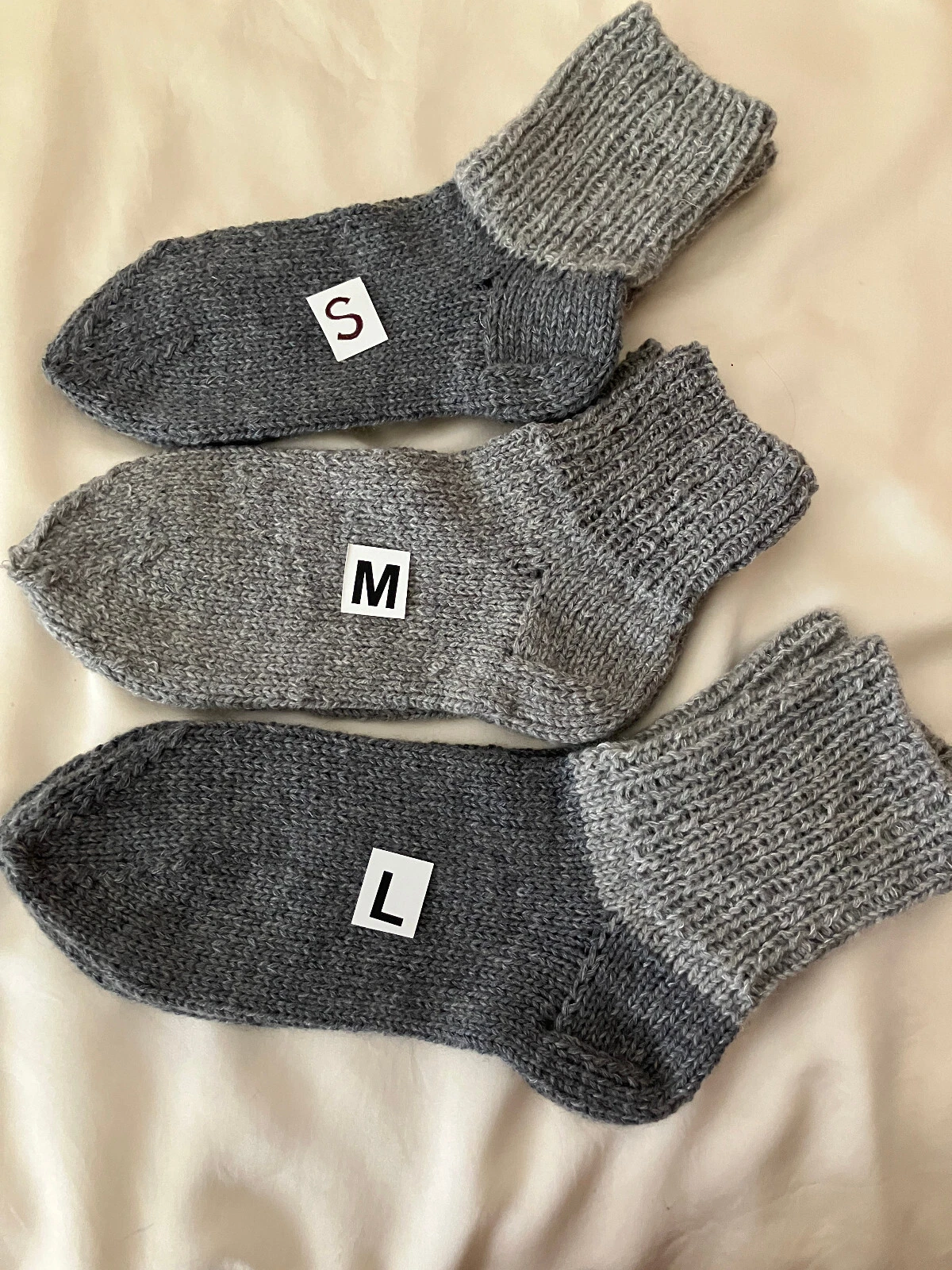 50% Cashmere/ 50% Extra Fine Wool Handmade Gray Soft Bed Socks Unisex S/M/L