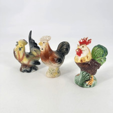 Vintage Rooster & Hen Salt & Pepper Shakers plus bonus Made in Japan