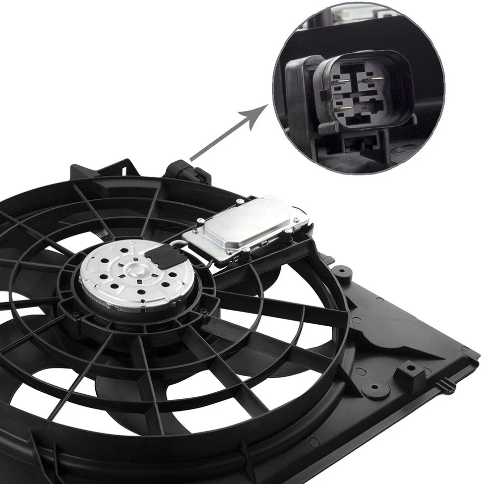Conjunto de ventilador de refrigeración del radiador del motor para BMW 325i 2001-2005 17117561757 Foto 3 de 4