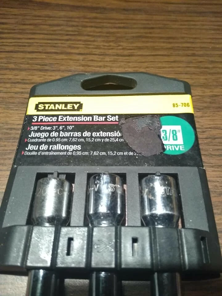 Stanley 85-706 3 piece 3/8 extension set 3" 6" 10" - Image 2 of 2