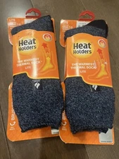 HEAT HOLDERS Lite Thermal Socks 1.6 TOG MENS 7-12 /Wmn Size 8-13 NEW X 2 Blue