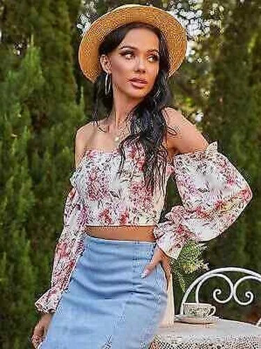 Blusa descubierta de hombros discount