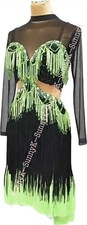 jz Handmade Women Samba Ballroom Swing Salsa Rumba Latin Dance Dress RHYTHM