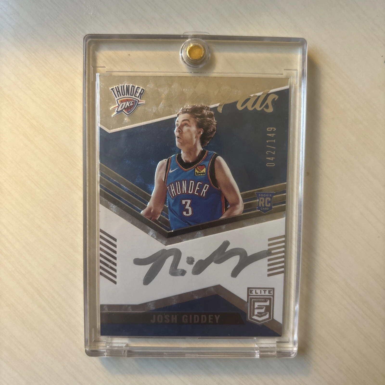 2021-22 Donruss Elite - Pen Pals Josh Giddey /149 On Card RC Silver Ink Auto