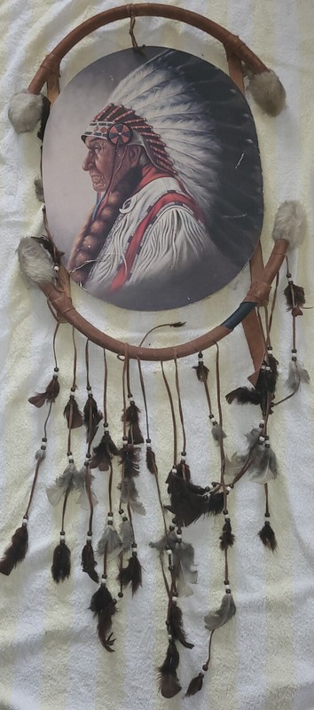 LARGE ( 25X19 )WOODEN NATIVE AMERICAN DECORATIVE WALL HANGING