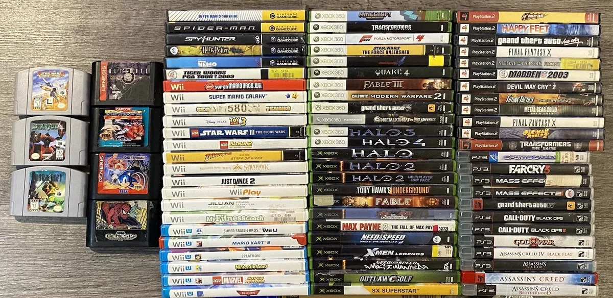 Video Game Lot Bundle:XBOX,XBOX 360,SWITCH,GAME CUBE,SEGA Tested & Working