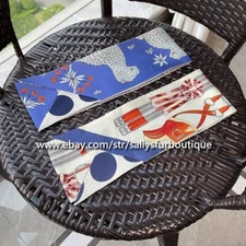 Sallys Twill Silk Long Scarf Ribbon Saddle Print Hairband Bag Necktie 128*10cm