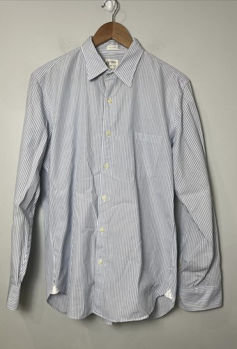 J. Crew Dress Shirt Men's M 15-15.5 White Striped 100% Cotton*