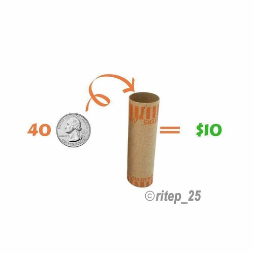 36 ROTOLI PREFORMATI QUARTO COIN WRAPPER TUBI 25 CENT (contiene $10 ciascuno) (1 confezione) - Foto 6 di 8