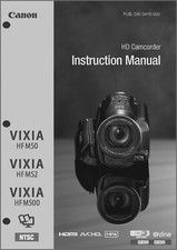 Canon VIXIA HF M50, M52, M500 Camcorder User Instruction Guide Manual