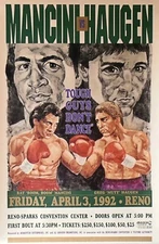 Original Vintage “Boom Boom" Mancini vs. Greg Haugen Boxing Fight Poster