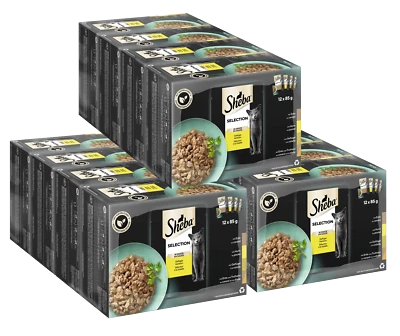 144x85g Sheba Katzenfutter Nassfutter Selection in Sauce Geflügel Variation