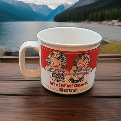#ad Vtg 1997 Cambell#x27;s M#x27;m M#x27;m Good soup large coffee mug cup kids advertise $19.94