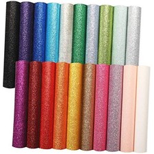 20 Pieces Shiny Glitter Faux Leather Sheets PU Faux Leather Fabric Sheet for