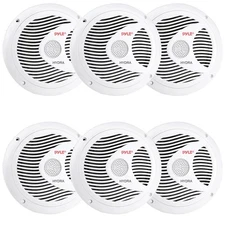 Pyle 6 x 6.5" 150 Watts Waterproof Stereo Boat Marine ATV Outdoor White Speakers