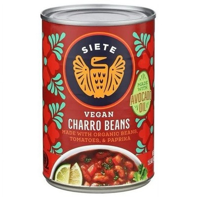 Siete Family Foods, Vegan Charro Beans   15.5 oz can, Pack of 10