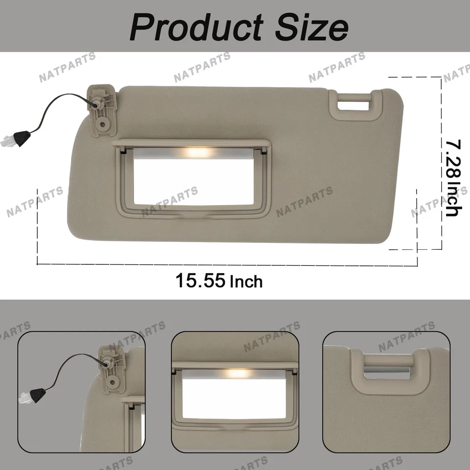 Левый солнцезащитный козырек со стороны водителя для Nissan 05-21 Frontier 05-15 Xterra 96401- EA001 - Изображение 4 из 4