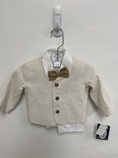NWT SIZE 12-18M Beige/White Seersucker Boy's 3pc