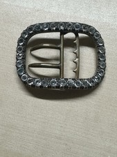 Antique 19th Century Silver Shoe Buckle – Paste Stones – Continental 800 Mark 