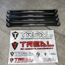 Treal Aluminum 7075 Upper Link Bars (4) pcs Set for Losi LMT (Black)