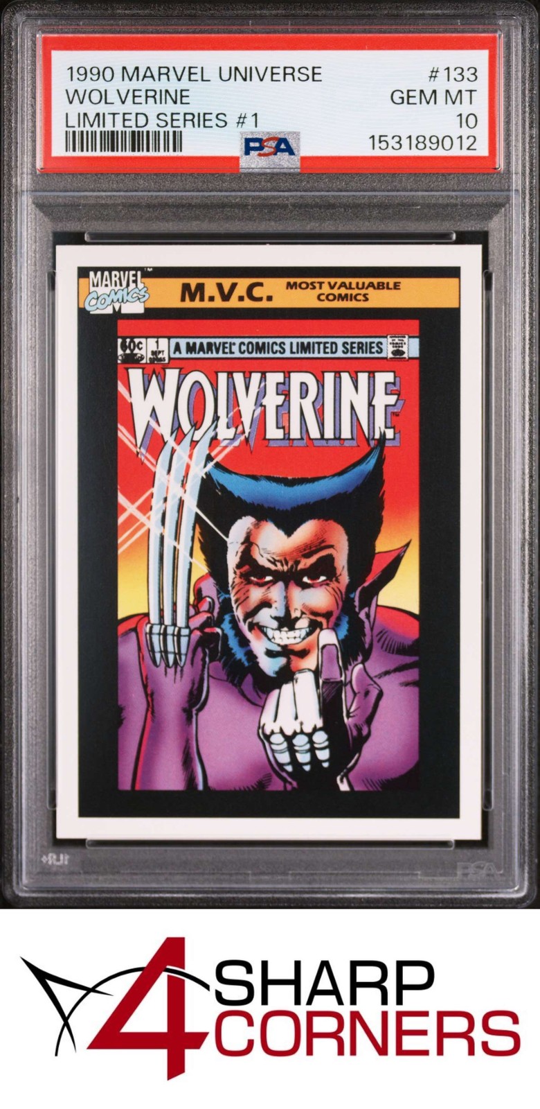 1990 MARVEL UNIVERSE #133 WOLVERINE LIMITED SERIES #1 PSA 10 view 1