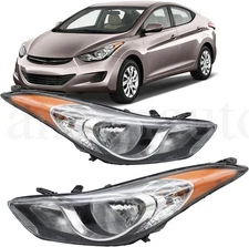 Fit For 2011 2012 2013 Hyundai Elantra Halogen Pair Headlights Assembly