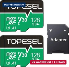 TOPESEL 128GB Micro SD Card 2 Pack with Adapter, High Speed TF Card, Memory Card