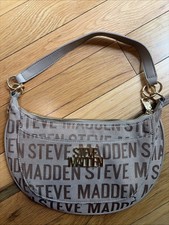 borsa steve madden monogramma stampa logo borsetta oro ferramenta piccola