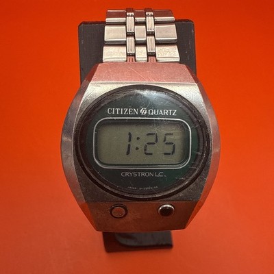 Very Rare Vintage Citizen CQ Crystron LC Digital Japan Made Men's Watch 4-095219