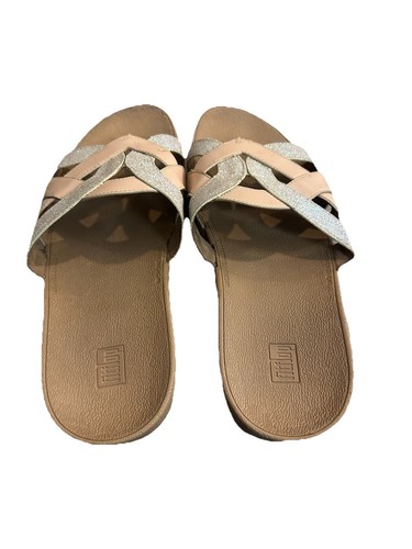 FitFlop Women’s Size 11 Toe-thongs Flip Flop sparkly glitter faux-leather - Picture 5 of 5
