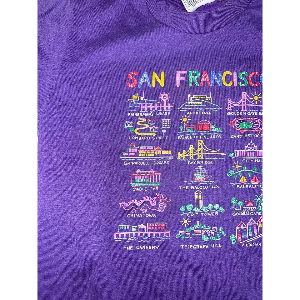 Camiseta Juvenil San Francisco Lugares de Destino Camiseta Gráfica Púrpura Niños 6/8 Foto 3 de 4